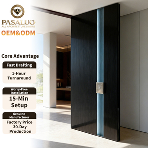 Puertas Exteriores de Entrada de Seguridad Modernas de Aluminio Pivotantes para Casas y Villas Residenciales, Modelo <span class=keywords><strong>2026</strong></span> OEM PSL de Fábrica - Product Image 1