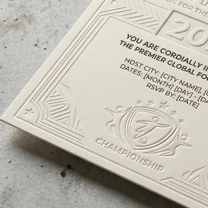 Invitación de Papel para Eventos Deportivos de Fútbol, con Textura en Relieve de Lujo, Impresión Personalizada, Estampado en Lámina Dorada, Tarjeta de Felicitación - Product Image 2