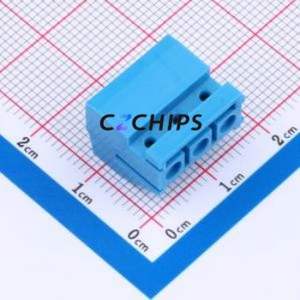 DB332-5.0-3P-BU-S Plug-in Terminal Block P=5mm Connector ( Pitch: 5mm )( Color: Green )( Rated Current: 12A ) - Product Image 2