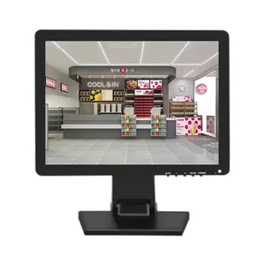 Custom Open Frame 17Inch Multifunctionele Interface Touch Monitor Industriële Display Lcd Touch Screen Monitor Met Opvouwbare Basis