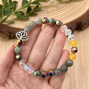 Natural Stone <b>Bracelet</b> Colorful Glass <b>Beaded</b> Positive Vibrations Seamless Strict Quality Control Mixed Batch Support - Product Image 3
