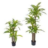 OH ARTS Plante artificielle en pot pour intérieur/extérieur, faux bonsaï d'extérieur, plante Dracaena, faux bonsaï en plastique