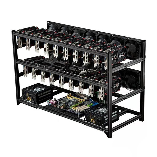 Computer Case Server Rack 19GPU Aluminum Stackable Open Air Frame