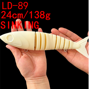 Nuovo Arrivo Esche Artificiali Snodate da 24cm 138g a 11 Sezioni in ABS Grezzo Non Verniciato per <span class=keywords><strong>Tonno</strong></span>, Spigola, Carpa e Trota - Product Image 1