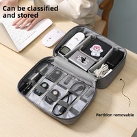 Organisateur de câbles en cuir, pochette de chargeur, étui pour écouteurs, sac de rangement portable, étanche et respirant pour téléphone et équipement numérique, directement de l'usine