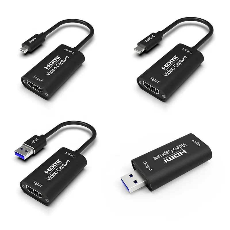 Xput 4K USB Mikro Tipe C HDMI, Perangkat Penangkap Video Game Streaming Langsung 1080P 60fps