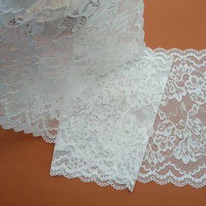 Tela <span class=keywords><strong>de</strong></span> encaje bordado con flores <span class=keywords><strong>de</strong></span> nailon para lencería, 19cm, venta al por mayor - Product Image 4
