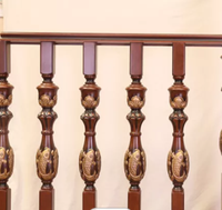 Design moderne de piliers d'escalier, balustrades, accessoires de garde-corps en bois massif, rampes d'escalier pour usage hôtelier, couleur personnalisée 1