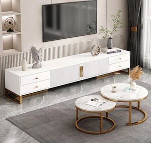 Meuble <span class=keywords><strong>TV</strong></span> mural contemporain en bois et métal, personnalisable, pour salon, avec rangement, fabriqué par le fabricant - Product Image 3
