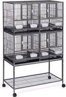 Grande volière pour oiseaux, cage d'élevage en fer, acier, acier inoxydable, fil métallique, revêtement en poudre, motif solide, support séparé, pour perroquets, emballée en boîte