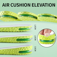 Semelles intérieures rehaussantes en mousse à mémoire de forme PU, coussin d'air, rehaussement discret de 3,5 cm, amortissantes, respirantes, unisexe, confort toutes saisons