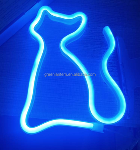 Rose chaud bleu <span class=keywords><strong>petit</strong></span> chaton néon LED chat USB AA alimenté par batterie LED suspendu enseigne au néon LED éclairage décoration de la maison lumières - Product Image 1