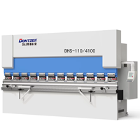 Presse plieuse hydraulique CNC 110T 4100mm DHS-110/4100 avec contrôleur Delem, machine de pliage de tôles synchronisée