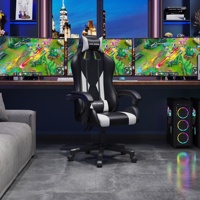 Ordinateur de bureau de haute qualité, noir et blanc, chaise de gaming