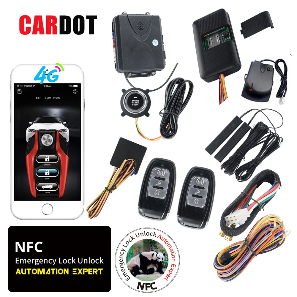 Thả vận chuyển kol cardot NFC 12V một cách bắt đầu động cơ thông minh Keyless hệ thống nhập push button xe báo động