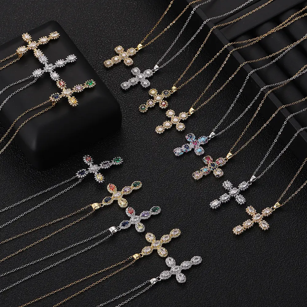 san judas jewelry Catholic 14k Gold Plated Pendant religious Gemstone Cross Pendant Fashionable Christian Pendant