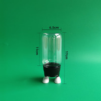 Bouteille en plastique PET épaissie à motif de dessin animé, fournie par l'usine, pour lait, dattes, yaourt, boules d'aubépine, haricots fondants dans la bouche, avec couvercle en forme de pied