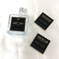 Flacons de parfum en verre ambré rectangulaires sophistiqués de 20 ml, 50 ml, 95 ml, avec bouchons en bois, vaporisateur à pompe, impression sérigraphique, Mesker F117 Classic