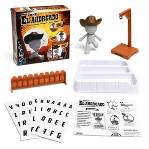 Jeu de devinettes de mots espagnols 1:1 El Ahorcado Mike, jeu de l'éducatif classique Hangman sur le thème du cowboy, jeu de société éducatif d'orthographe 12+ ans, en papier et plastique - Product Image 3