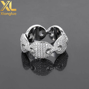 Hot Selling 7mm Width <b>Silver</b> Gold Plated Hop Brass Bling Zircon <b>Rings</b> for Weddings Anniversary Gift Party <b>Men</b> Women - Product Image 5