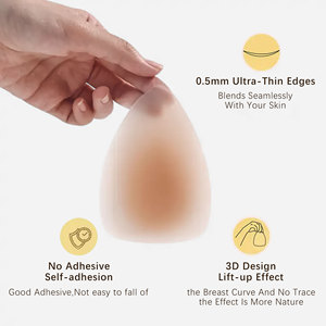 Autocollants de poitrine sans couture pour femmes Silicone Triangle poitrine collante couvre-seins couvre-mamelon Invisible Pasties pétale autocollants Patch - Product Image 5