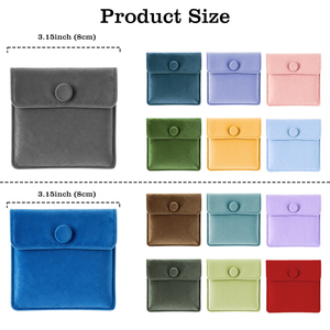 <b>Hot</b> Selling Velvet Jewelry Cosmetic Pouch with Snap Button Soft Protective Jewelry Make Up Storage <b>Bag</b> for Women - Product Image 6