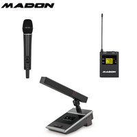 Microphone sans fil professionnel série AS-610D puce numérique vraie diversité avec microphone à condensateur de microphone de conférence H2