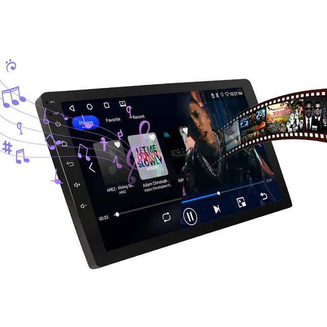 Rhythm 10.1 Inch Diamond Display Car Headrest for DVD Player with Built-In GPS USB for Car Stereo Entertainment System