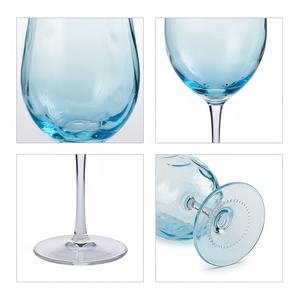 Màu Xanh nước gợn cốc màu đỏ độc đáo tùy chỉnh rượu vang thủy tinh đặt cho các bên kinh doanh và sử dụng gia đình hàng ngày - Product Image 2