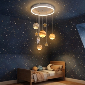 Lampadario Creativo a Tema Spaziale per Camera da Letto, Lampada a Sospensione con Pianeti per Stanza dei Bambini - Product Image 4