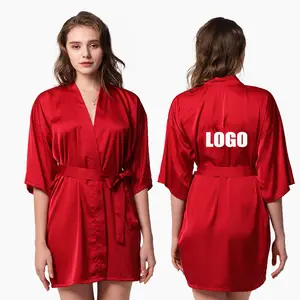 Tùy Chỉnh Bán Buôn Ladies Adult Cộng Với Kích Thước Thiết Kế Sang Trọng Satin Sexy Phụ Nữ Lụa Đồ Ngủ, Pyjama Femme, Phù Dâu Womens Đồ Ngủ