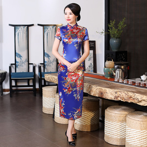 Saten yarık performans podyum gösterisi parti ince yeni uzun Cheongsam - Product Image 2