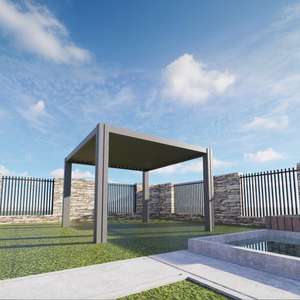 Pergola en aluminium avec lames orientables, délai de livraison rapide pour les extérieurs de villas modernes - Product Image 1