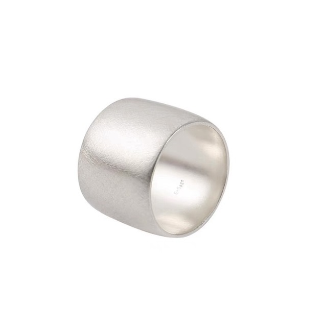 Niche Design 925 Sterling Silver Wide Plain Unisex Ring Handmade Minimalist Fashion Women Ring