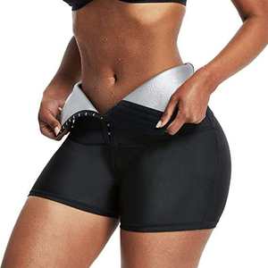 Pantalones Cortos Deportivos de Fitness <span class=keywords><strong>para</strong></span> Mujer, Pantalones Cortos de Sauna <span class=keywords><strong>para</strong></span> Sudar, Cintura con Botones, Moldeadores de Cuerpo - Product Image 6