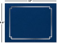 S&L Carpetas para Certificados Azules Plateadas, Paquete de 25, Cubierta de Lino, Papel de 80 lb, Esquinas Plegables Troqueladas, para Oficina, Negocios y Premios