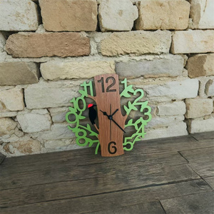 Cổ Điển Mộc Mạc Đất Nước Bằng Gỗ 3D Kỹ Thuật Số Khắc Thân Thiện Với Môi Hollow Thông Tư Cây Thiết Kế Tình Yêu Chủ Đề Đồng Hồ Treo Tường Trang Trí Nội Thất - Product Image 5