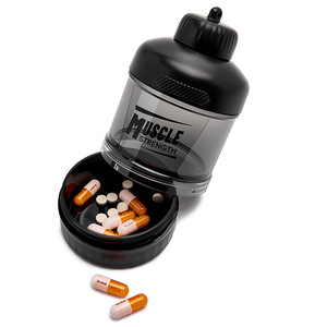 Chất lượng cao cao cấp 60 gram xách tay nhựa <span class=keywords><strong>protein</strong></span> bột <span class=keywords><strong>container</strong></span> Phễu chai với Pill hộp - Product Image 2