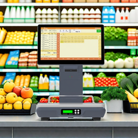 Terminal de point de vente intelligent tout-en-un Windows 11 avec balance intégrée et lecteur de codes-barres, NFC, Bluetooth 5.2, Wi-Fi 6 pour l'épicerie