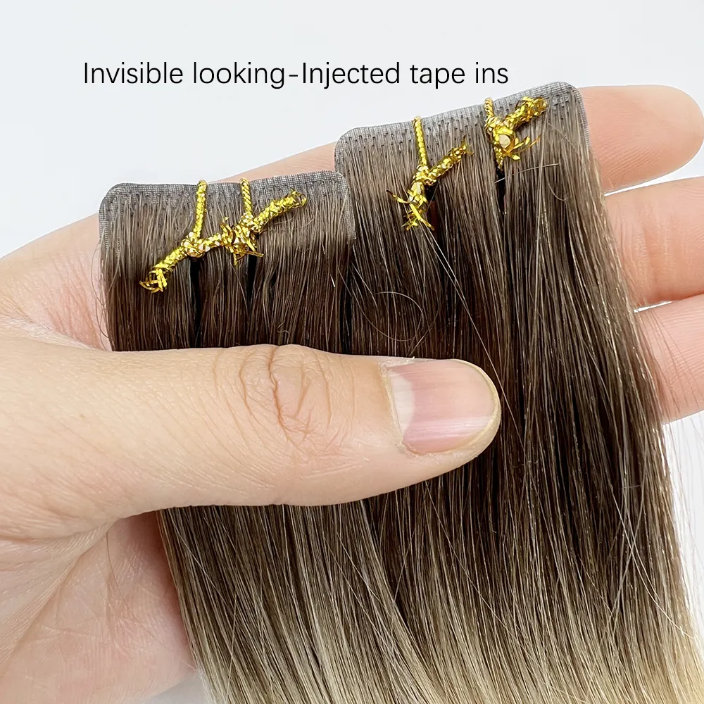 100% Virgin Menselijk Haar Huid Inslag Tape In Haar Geïnjecteerd Onzichtbare Tape Remy Hair Extensions