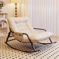 Fauteuil à bascule nordique de luxe en tissu microfibre moderne/fauteuil en cuir salon salon canapé d'appoint