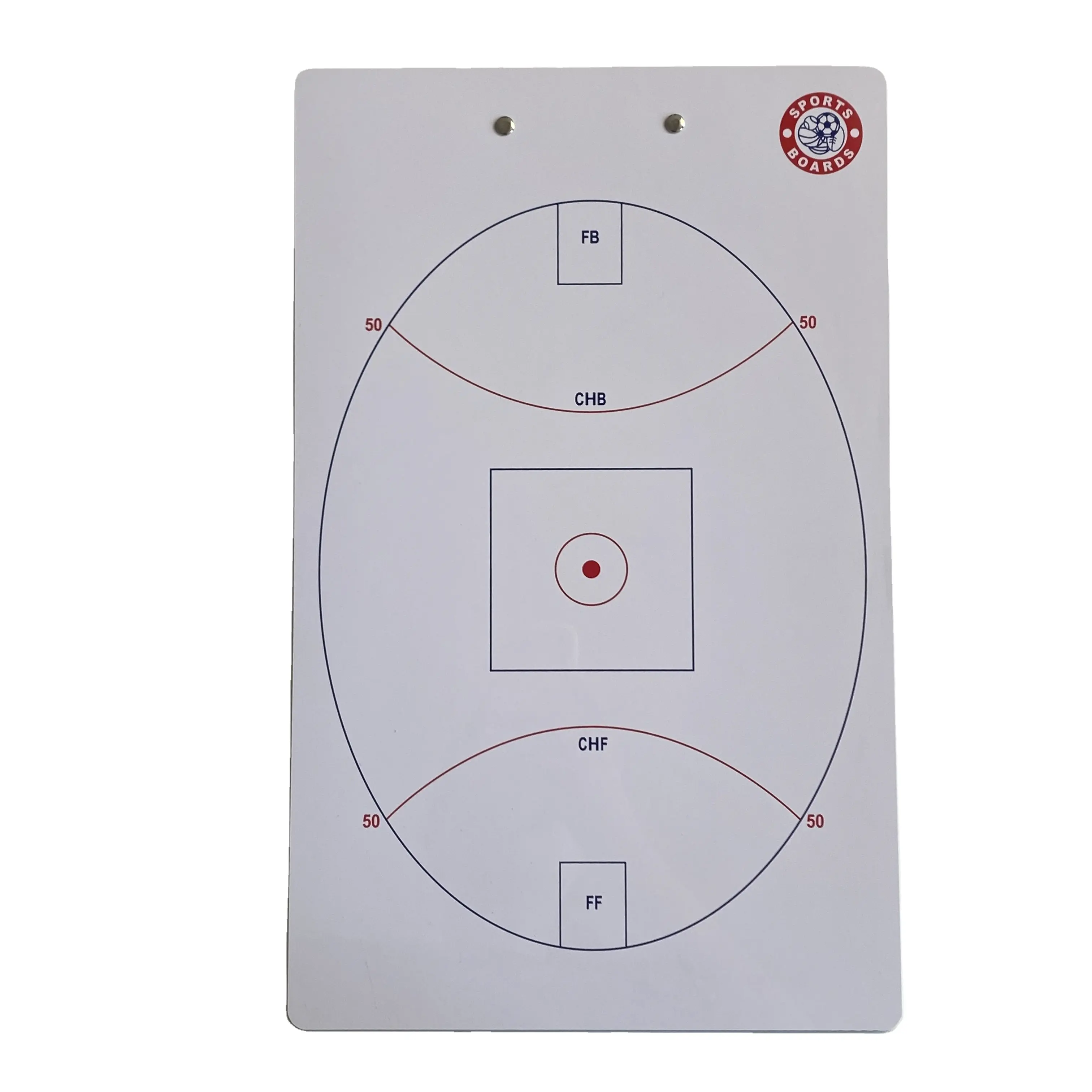 Custom Droog Uitwisbaar Wasbaar Pvc Sport Coaching Board Metalen Clip Board Australian Voetbal Twee