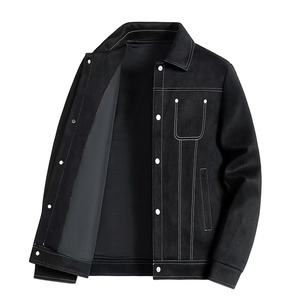 4XL 2025 Chine Usine Hommes Style Décontracté Travail Bomber Daim Veste Haute Qualité <span class=keywords><strong>Noir</strong></span> <span class=keywords><strong>Coupe</strong></span>-<span class=keywords><strong>Vent</strong></span> Lâche Out Printemps Qualité Veste - Product Image 5