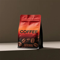 Sachet de café à fond carré imprimé sur mesure avec valve et fermeture éclair, emballage anti-humidité avec valve de dégazage pour café, lait et aliments pour animaux de compagnie