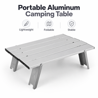 Table de camping pliable en aluminium portable, ultra légère, pour pique-nique en plein air, randonnée, plage, pause thé