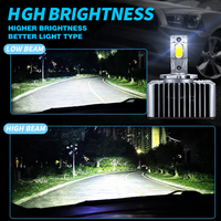 Phare de voiture LED Xénon D5S à double tube en cuivre, haute puissance 100W 12V, ampoule laser, ajustement universel