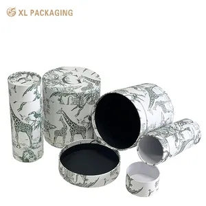 Цилиндр для чая и кофе на заказ, упаковочная коробка из крафт-бумаги, картонная трубка с принтом, круглая Упаковка из крафт-бумаги