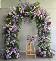 Arche de fleurs artificielles de luxe O-X952 vert émeraude 5D avec support métallique pour décoration de fête et de mariage