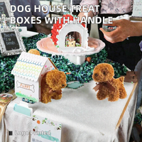Hunde-Party-Geschenke Umweltfreundliche Starre Schachteln Weiße Rechteckige Kartonboxen mit Löchern und Griff Individuelles Logo Welpen Haustier