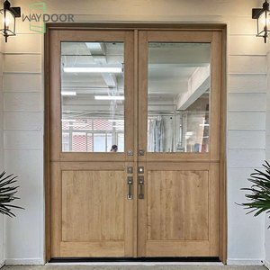 <span class=keywords><strong>Puerta</strong></span> <span class=keywords><strong>exterior</strong></span> <span class=keywords><strong>holandesa</strong></span> de madera maciza de diseño moderno personalizada con paneles de vidrio, <span class=keywords><strong>puerta</strong></span> doble de entrada frontal con acabado de pino y roble de caoba - Product Image 1